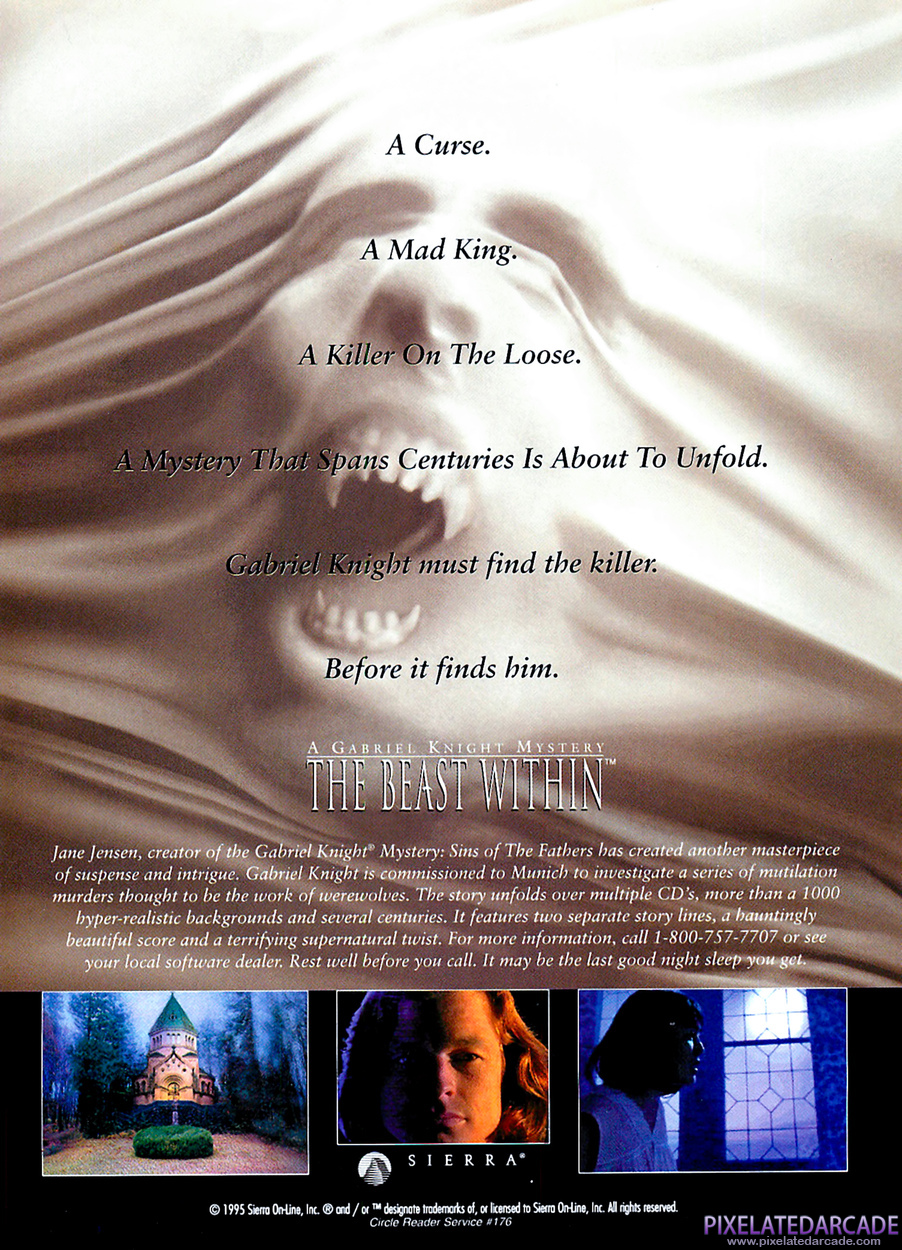 The Beast Within: A Gabriel Knight Mystery Advertisement: October 1995 magazine ad