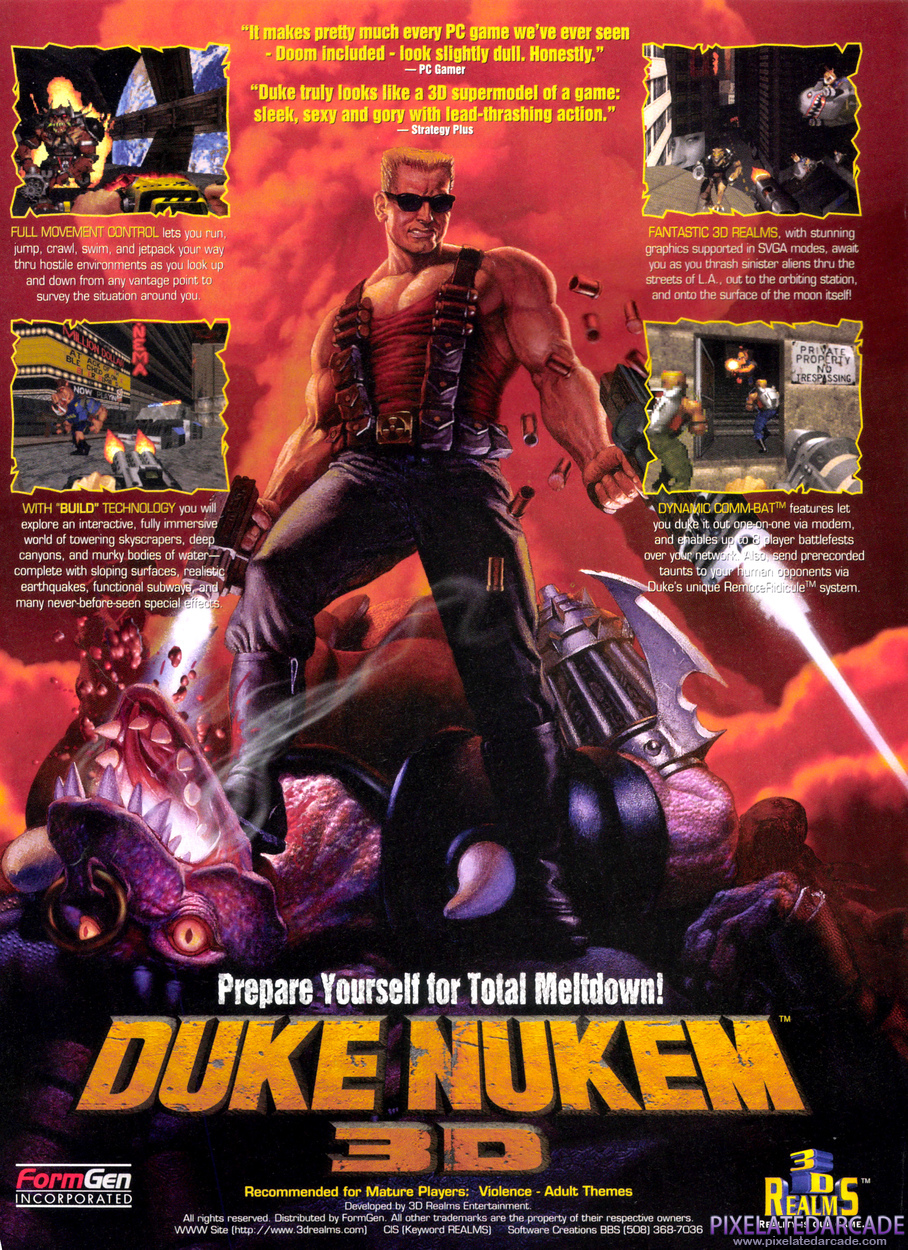 Duke Nukem 3D Advertisement: January 1996 magazine ad