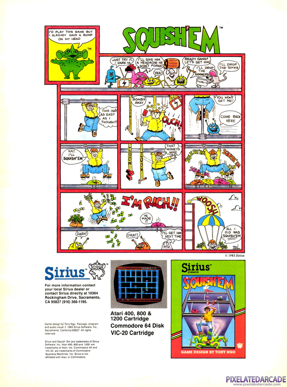 Squish 'Em Advertisement: July 1983 magazine ad