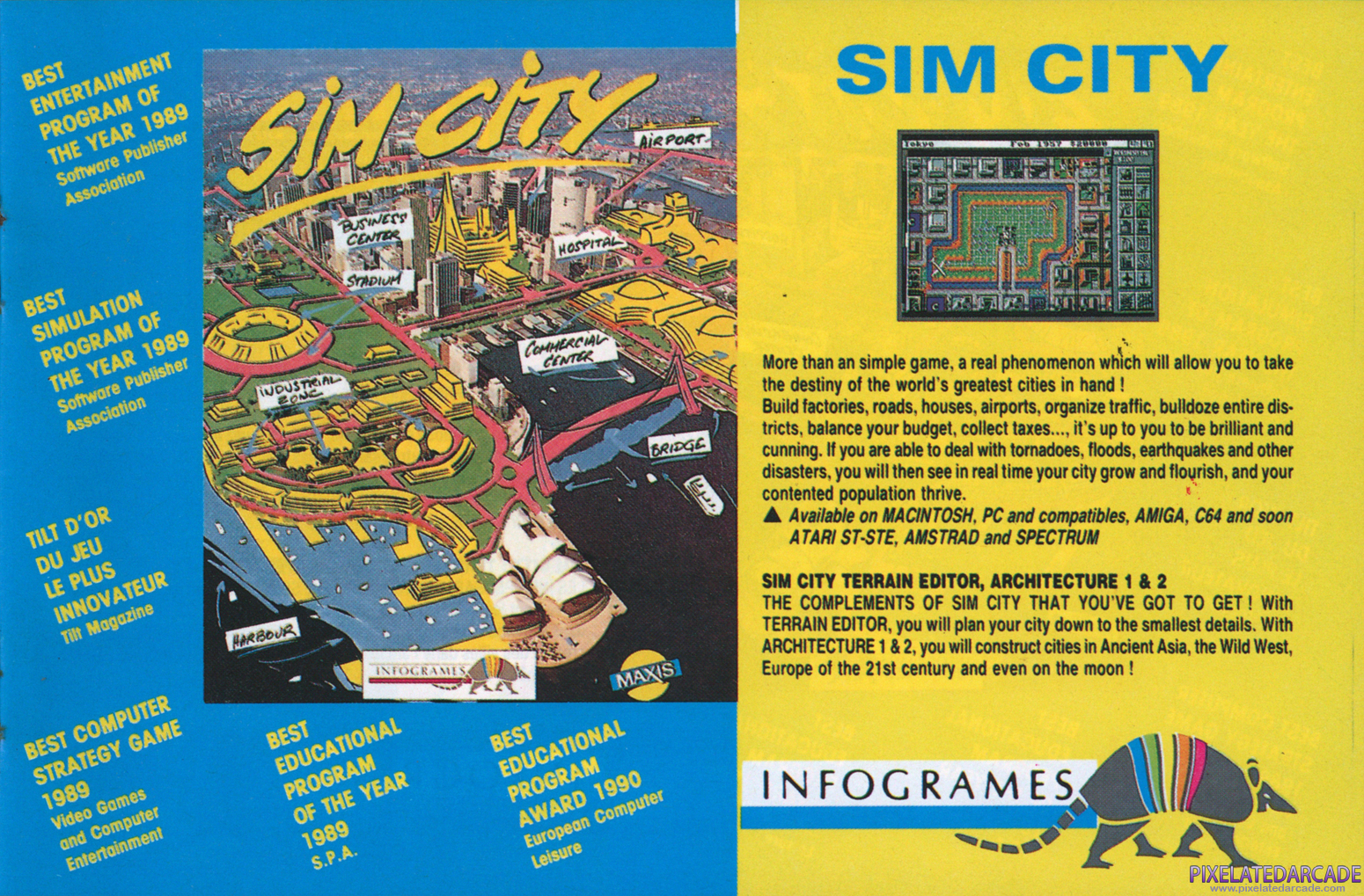 SimCity Advertisement: Infogrames product catalog