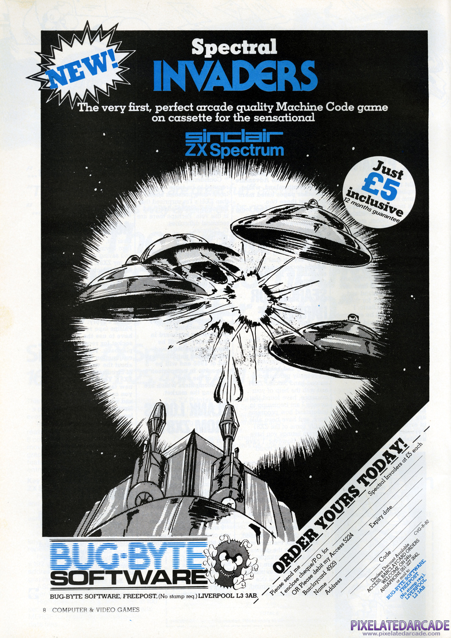 Spectral Invaders Advertisement: August 1982 magazine ad