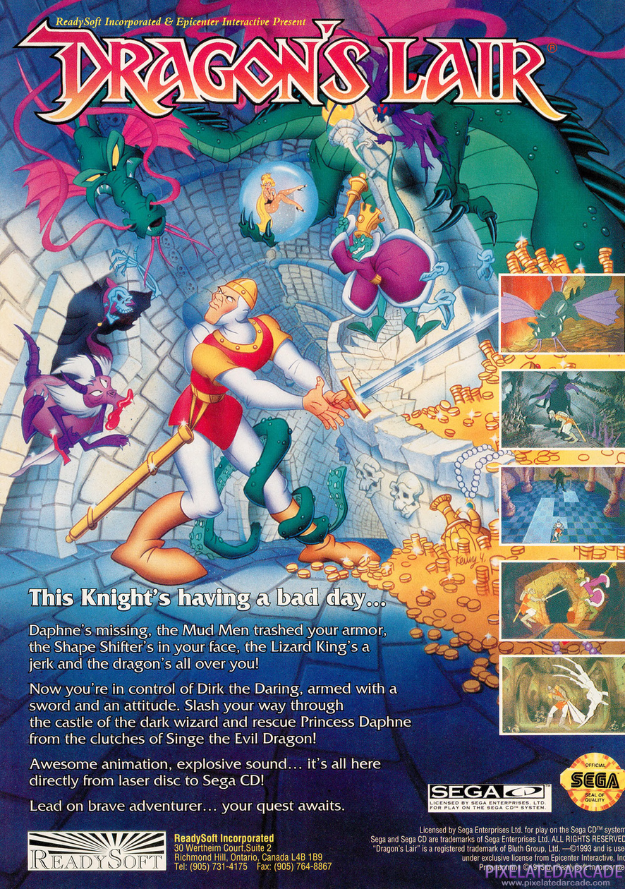 Dragon's Lair Advertisement: January 1994 magazine ad