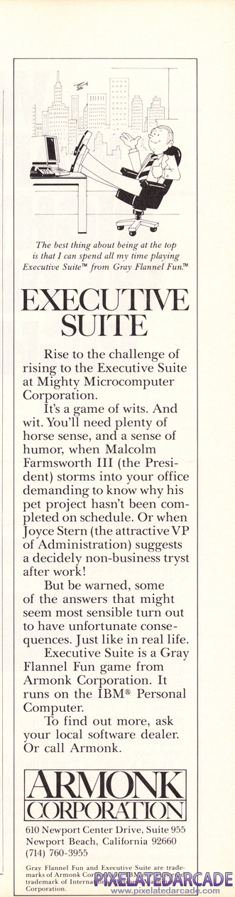 Executive Suite Advertisement: November 1982 magazine ad