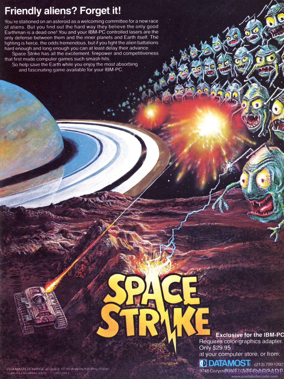 Space Strike Advertisement: November 1982 magazine ad