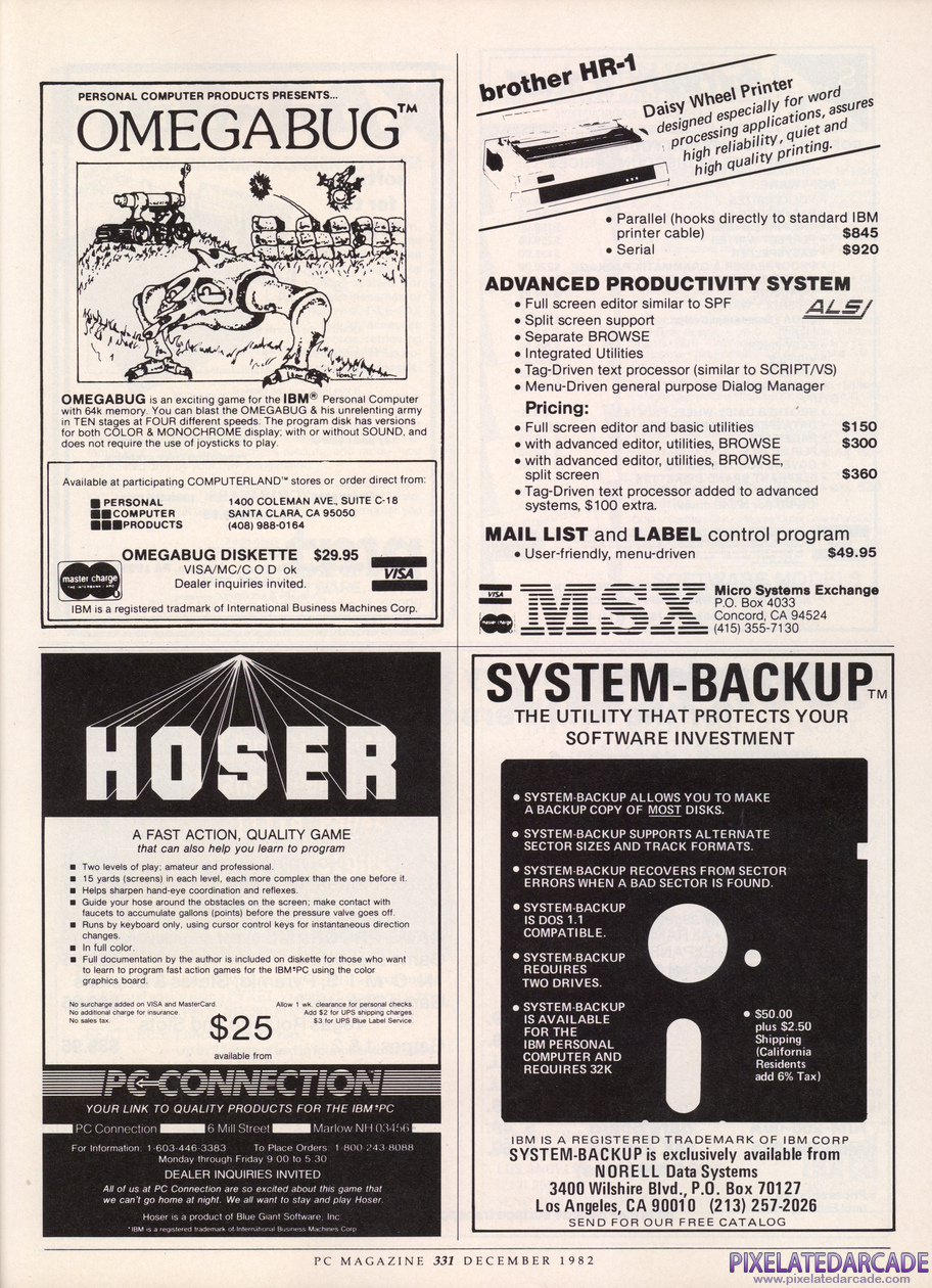 Hoser Advertisement: December 1982 magazine ad