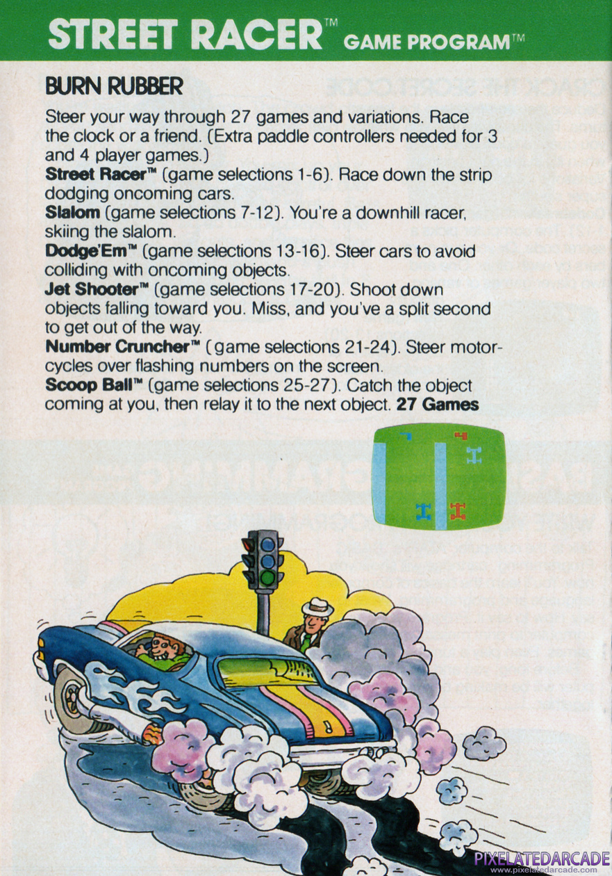 Street Racer Advertisement: Atari VCS 1981 product catalog