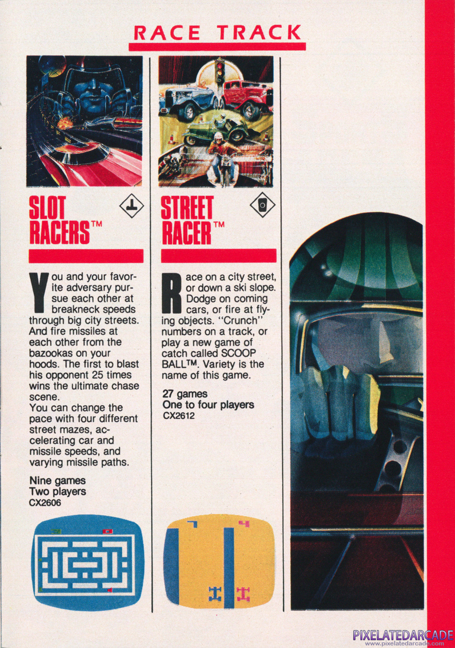 Street Racer Advertisement: Atari VCS 1982 product catalog