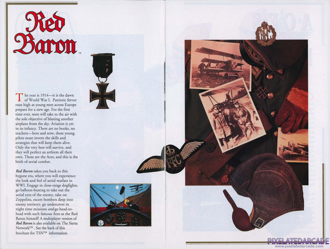 Red Baron Advertisement: Dynamix Historical Flight Simulations catalog