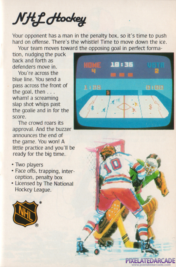 NHL Hockey Advertisement: Mattel Electronics 1981 product catalog