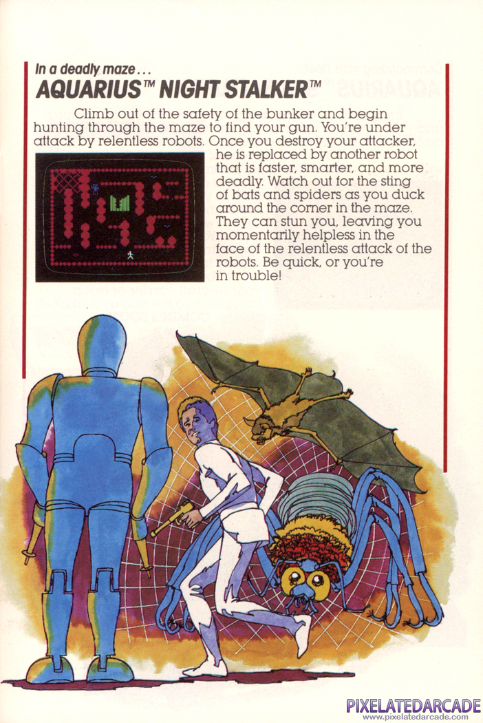 Night Stalker Advertisement: Mattel Aquarius Program Catalog
