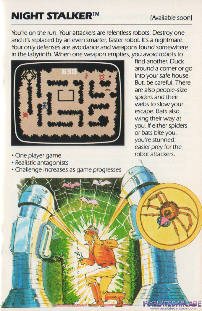Night Stalker Advertisement: Mattel Electronics 1982 product catalog