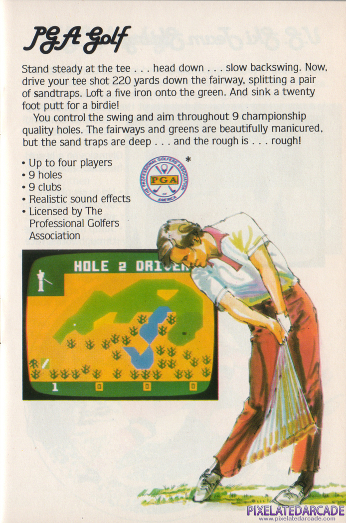 PGA Golf Advertisement: Mattel Electronics 1981 product catalog