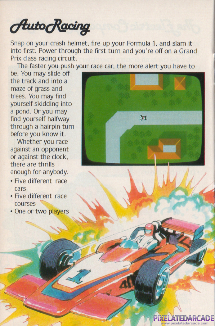 Auto Racing Advertisement: Mattel Electronics 1981 product catalog