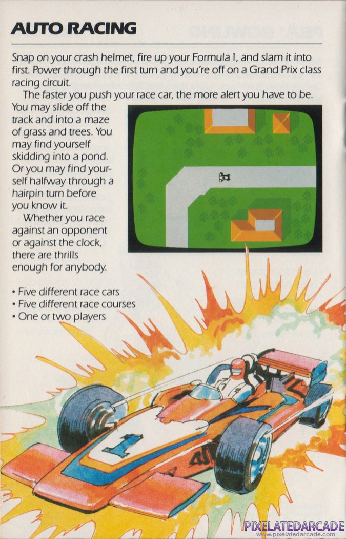 Auto Racing Advertisement: Mattel Electronics 1982 product catalog