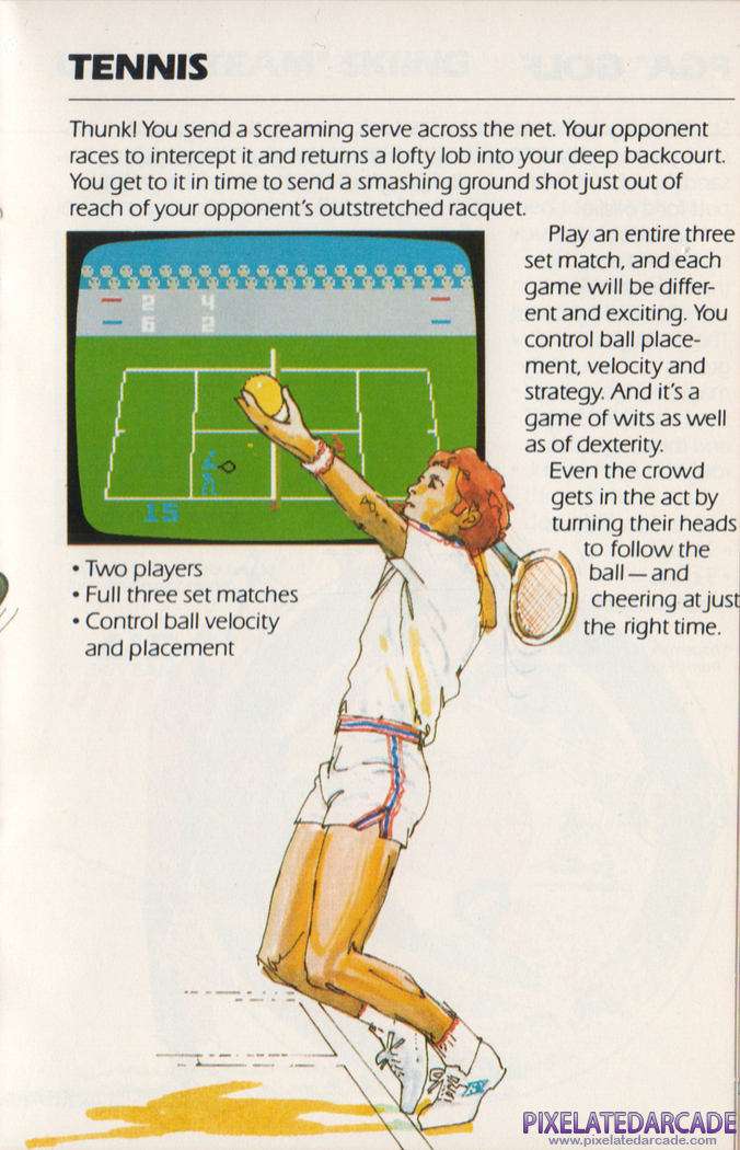Tennis Advertisement: Mattel Electronics 1982 product catalog