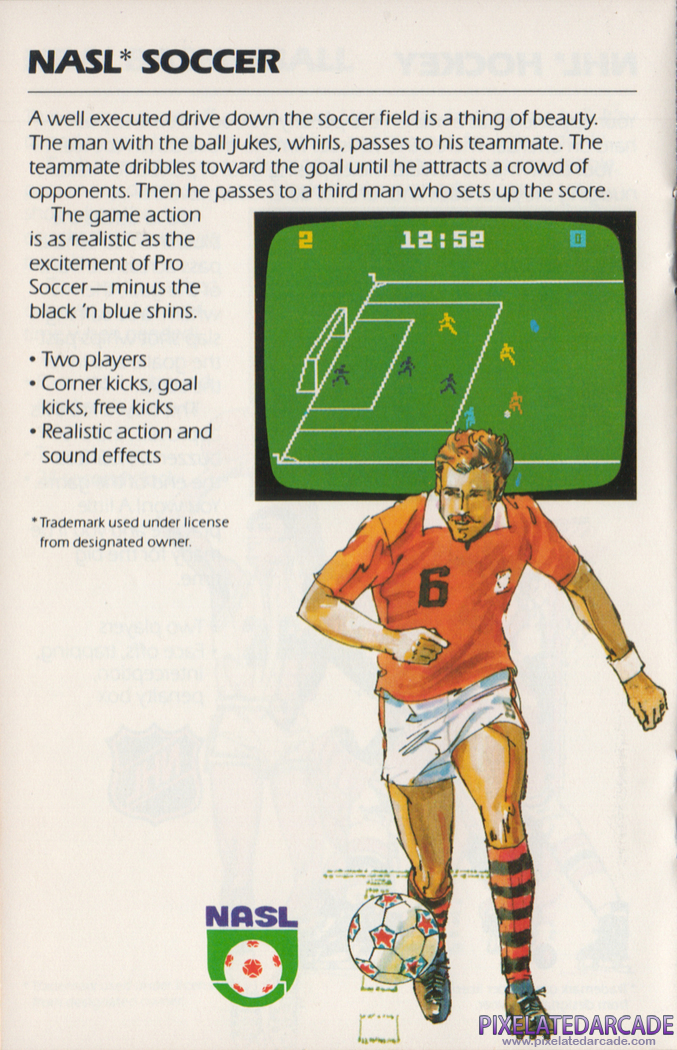 NASL Soccer Advertisement: Mattel Electronics 1982 product catalog