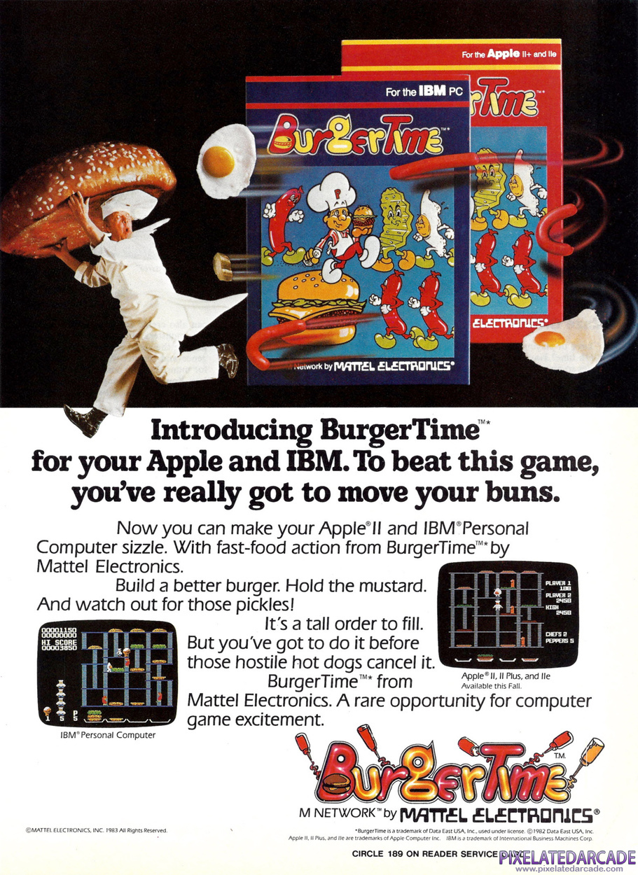 BurgerTime Advertisement: September 1983 magazine ad