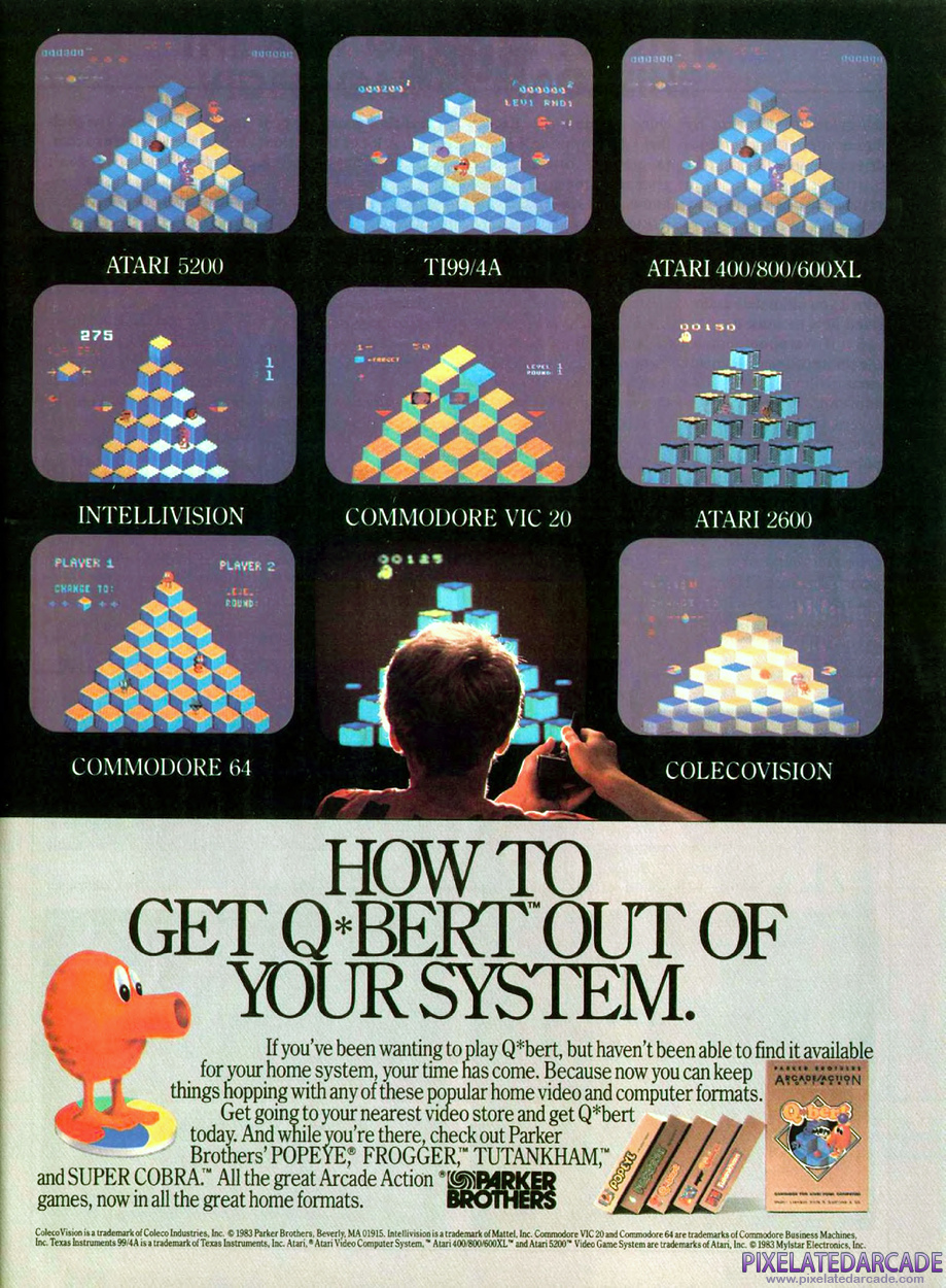 Q*bert Advertisement: April 1984 magazine ad