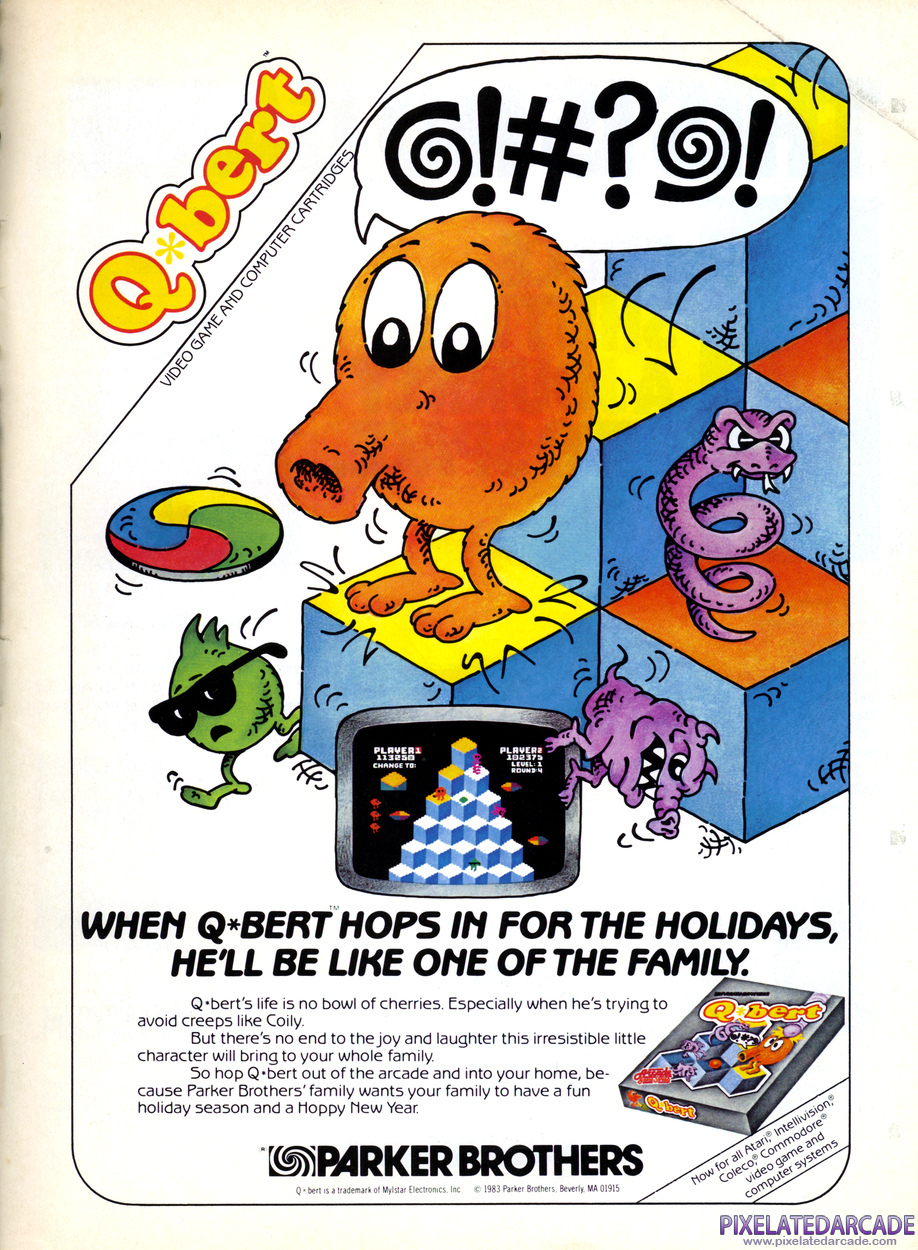 Q*bert Advertisement: December 1983 magazine ad
