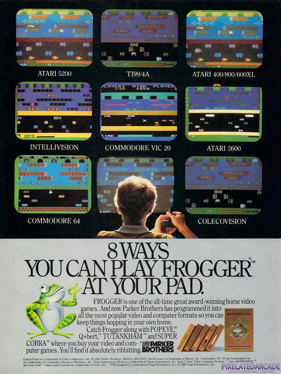 Frogger Advertisement: January 1984 magazine ad