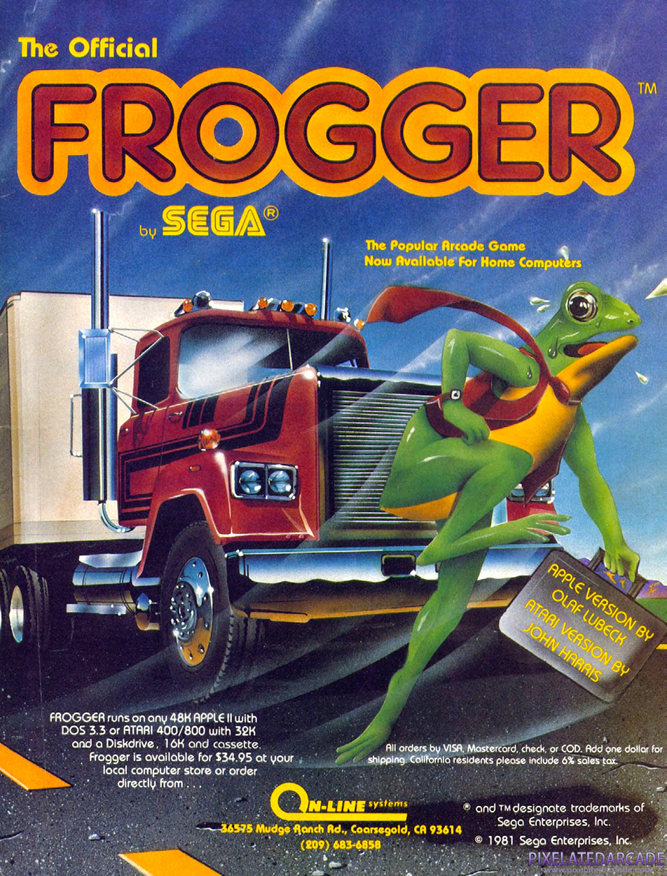 Frogger Advertisement: On-Line Systems September 1982 magazine ad