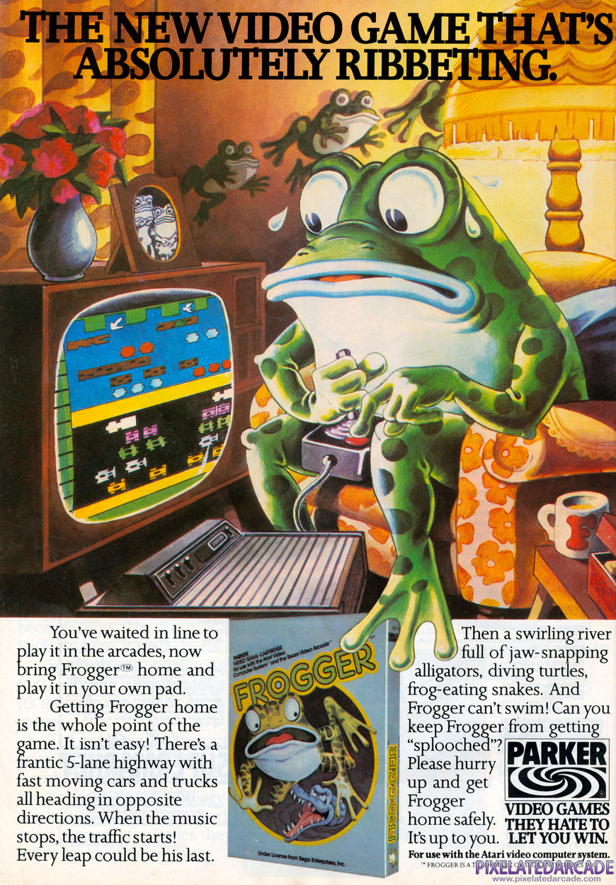 Frogger Advertisement: Parker Brothers November 1982 magazine ad