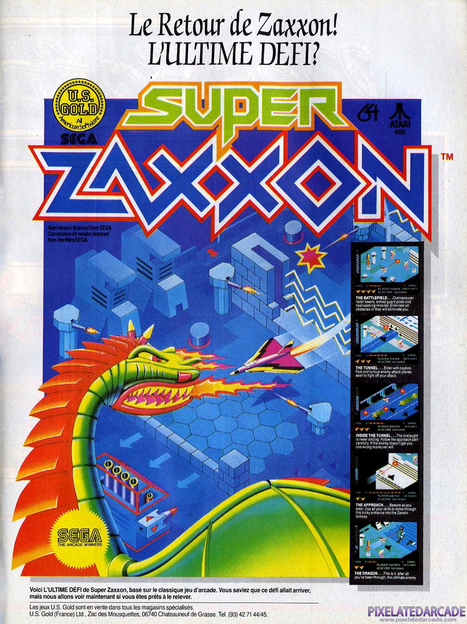 Super Zaxxon Advertisement: December 1985 magazine ad (French)