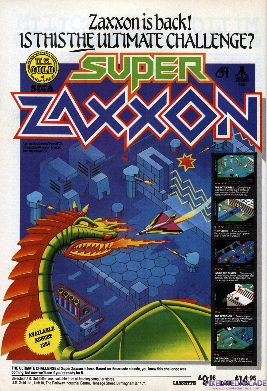 Super Zaxxon Advertisement: January 1986 magazine ad