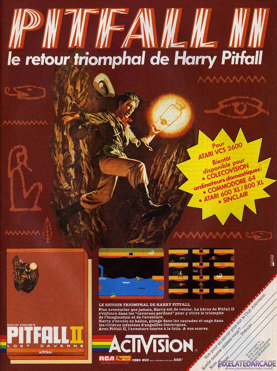Pitfall II: Lost Caverns Advertisement: April 1984 magazine ad (French)