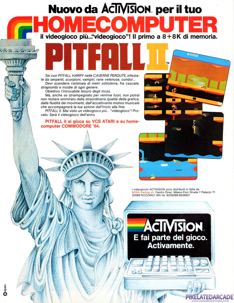 Pitfall II: Lost Caverns Advertisement: May 1984 magazine ad (Italian)