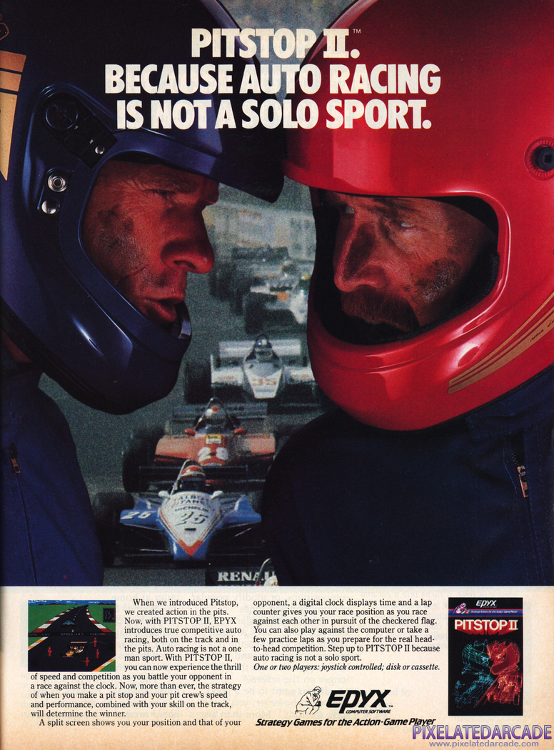 Pitstop II Advertisement: Pitstop II - February 1985 magazine ad