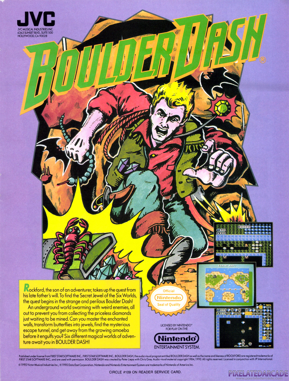 Boulder Dash Advertisement: September 1990 magazine ad