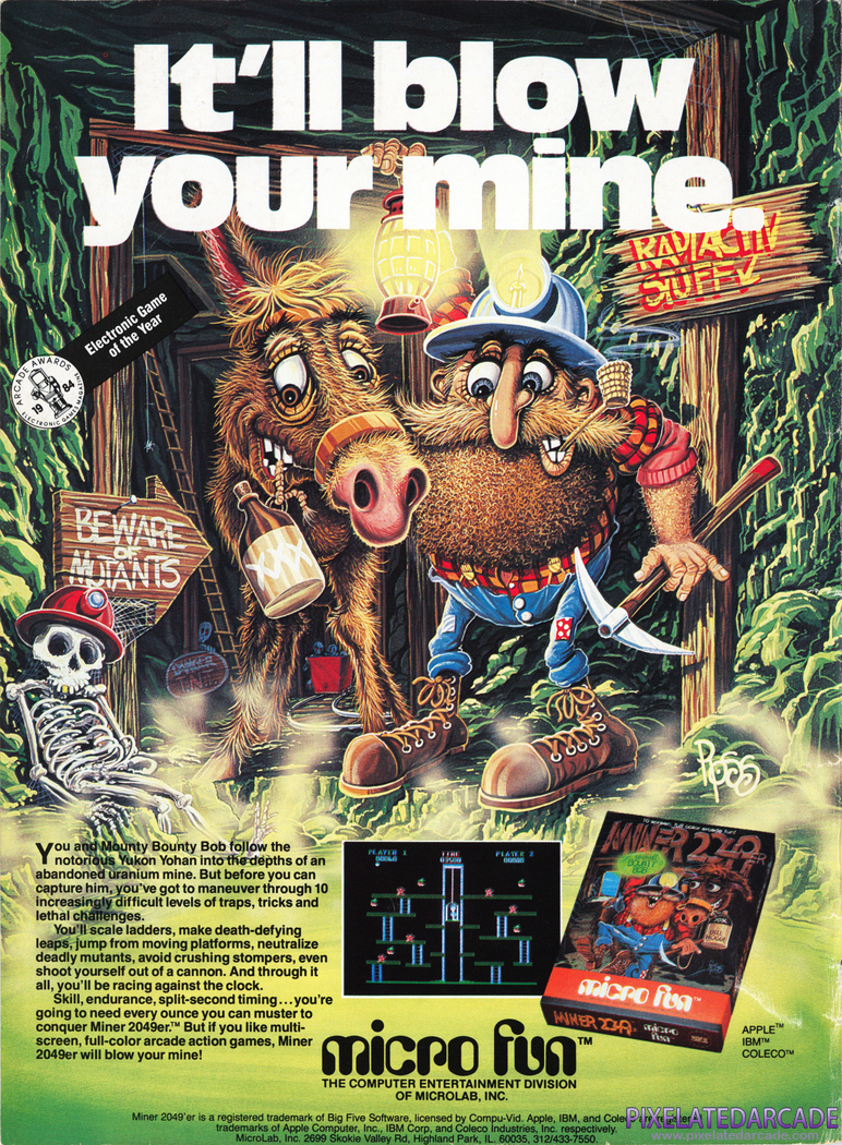 Miner 2049er Advertisement: March 1984 magazine ad