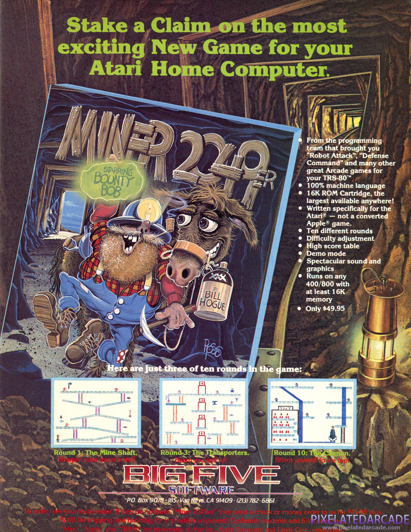 Miner 2049er Advertisement: November 1983 magazine ad