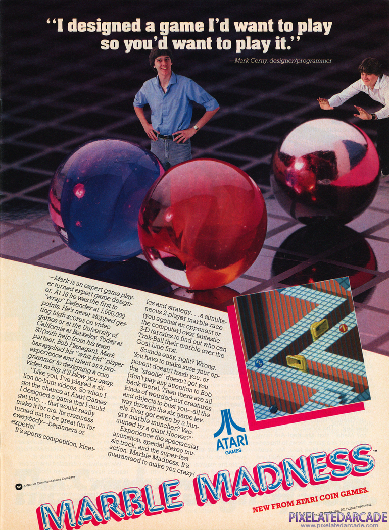 Marble Madness Advertisement: Marble Madness 1985 magazine ad
