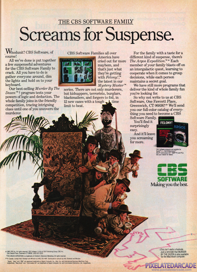 Mystery Master: Murder by the Dozen Advertisement: 1985 magazine ad