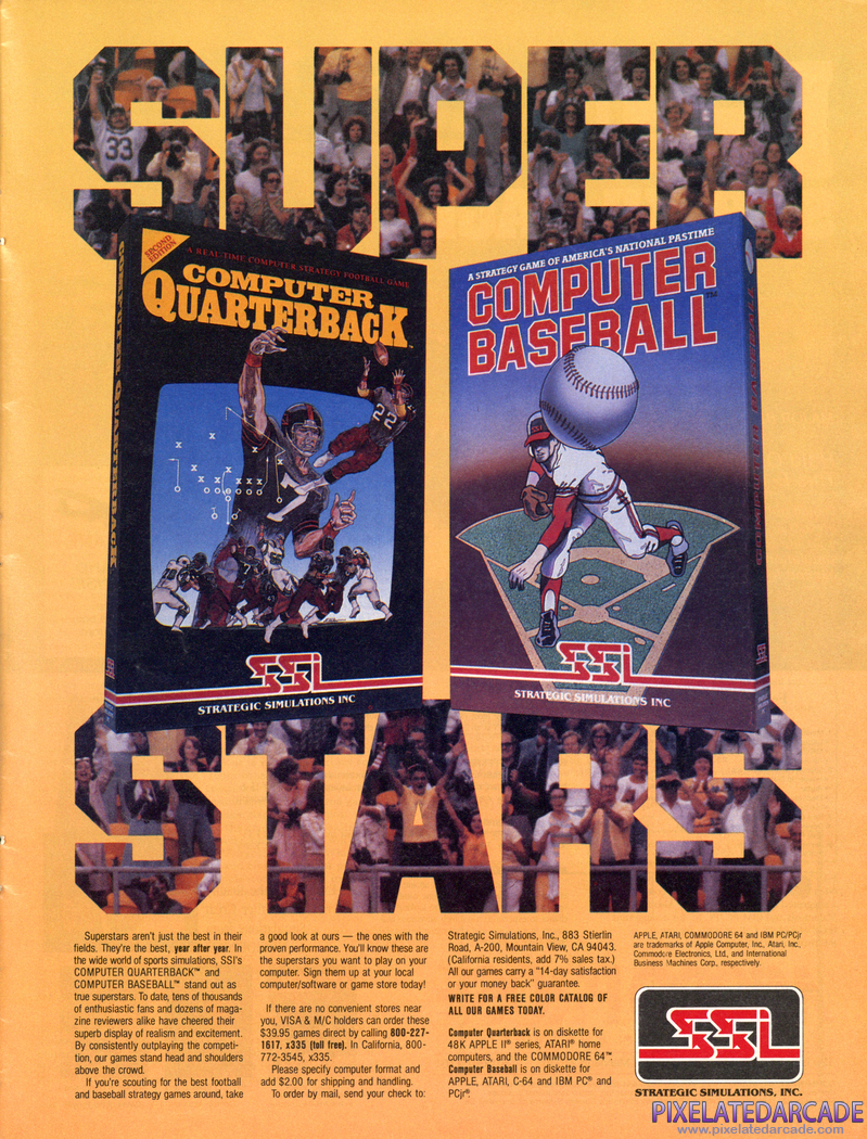 Computer Baseball Advertisement: November 1985 magazine ad