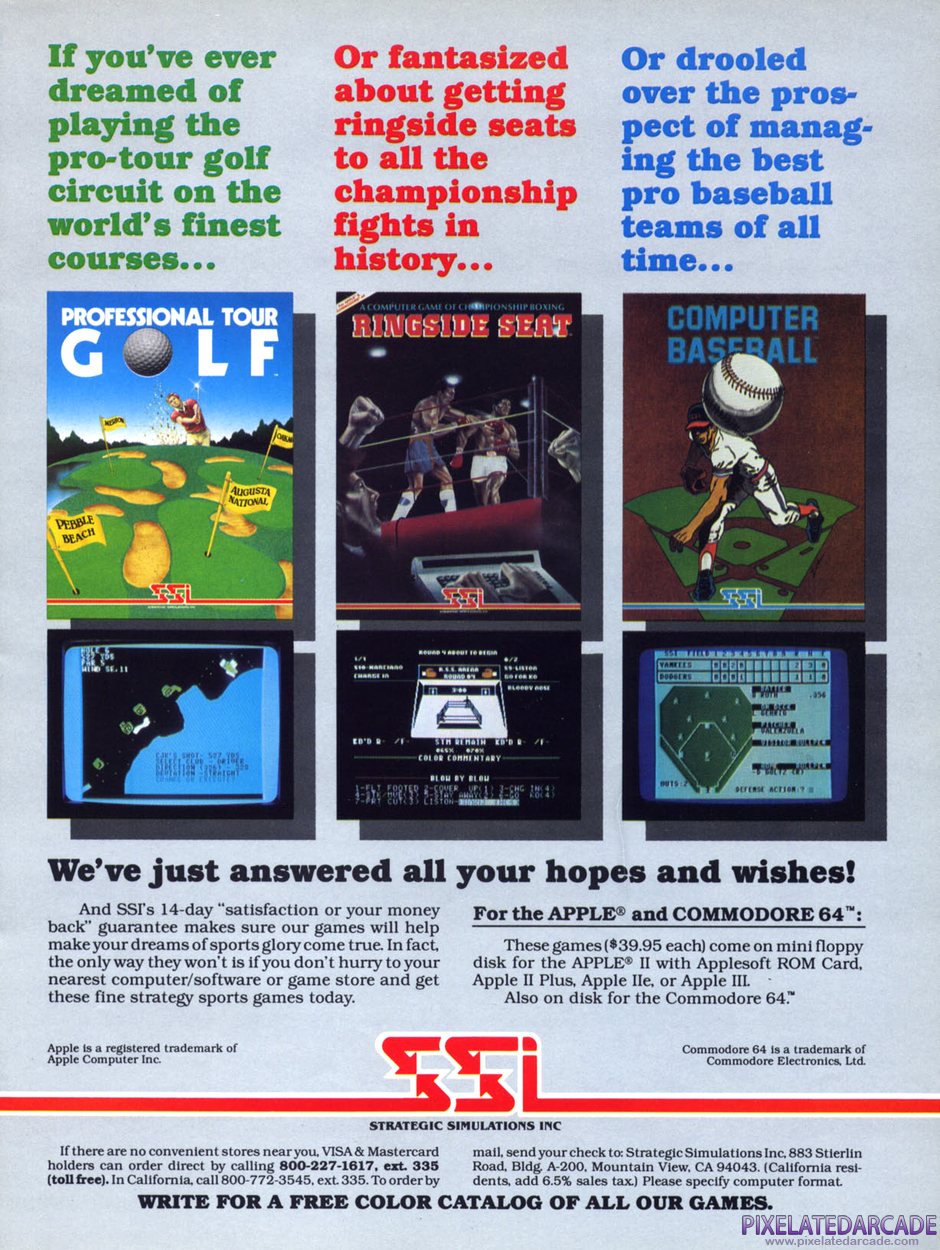 Computer Baseball Advertisement: December 1983 magazine ad