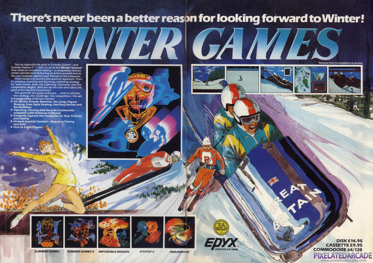 Winter Games Advertisement: December 1985 magazine ad