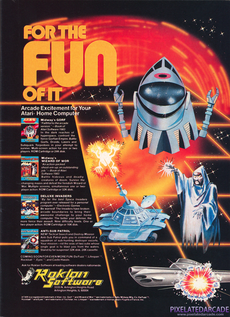 Gorf Advertisement: Roklan Software 1983 magazine ad