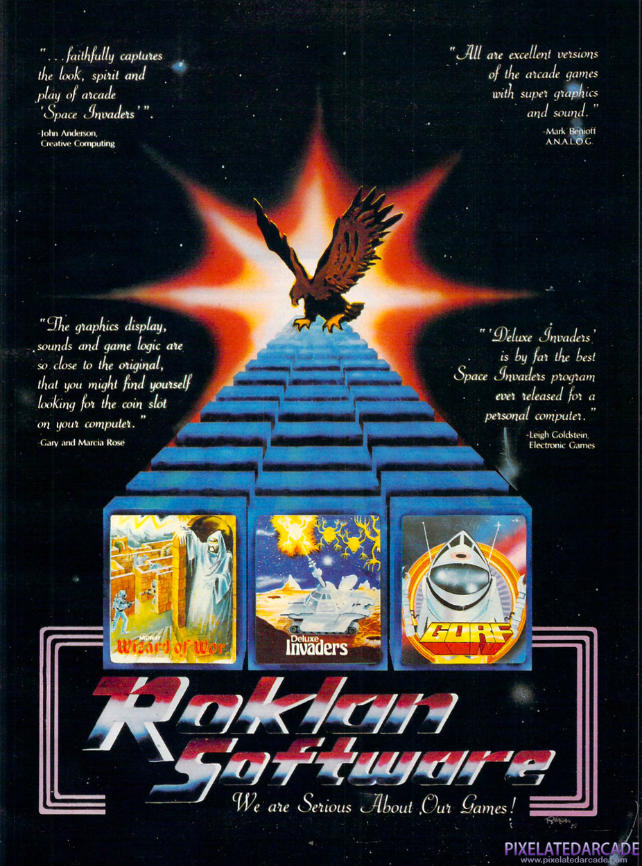 Gorf Advertisement: Roklan Software December 1982 magazine ad