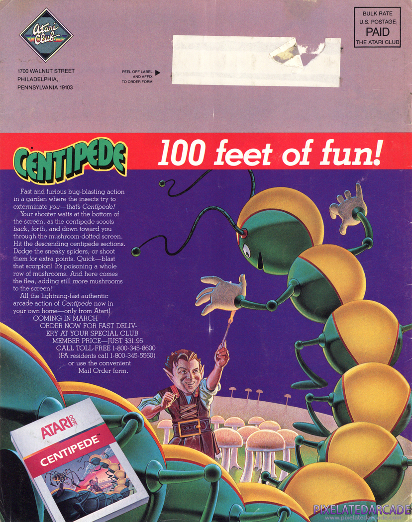 Centipede Advertisement: Atari Age magazine April 1983 promotion