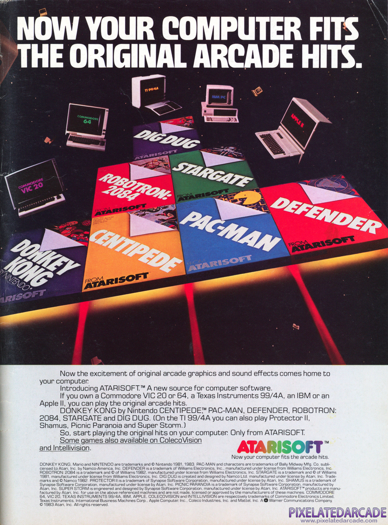 Centipede Advertisement: Atarisoft 1984 magazine ad