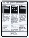 Super Breakout arcade flyer - Back