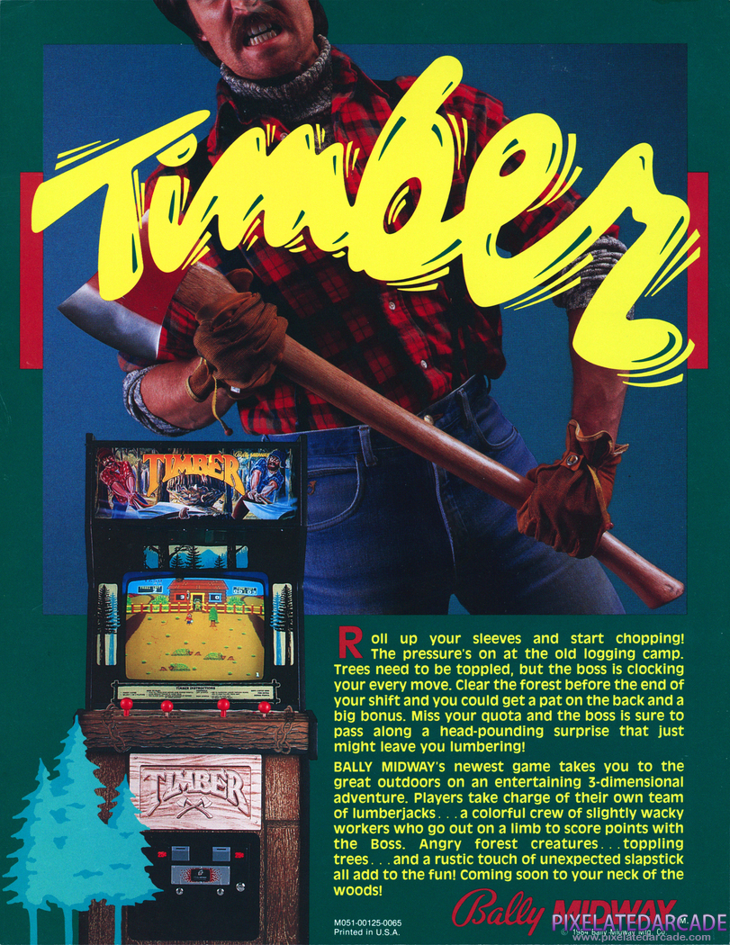 Timber Advertisement: Timber arcade flyer - Front