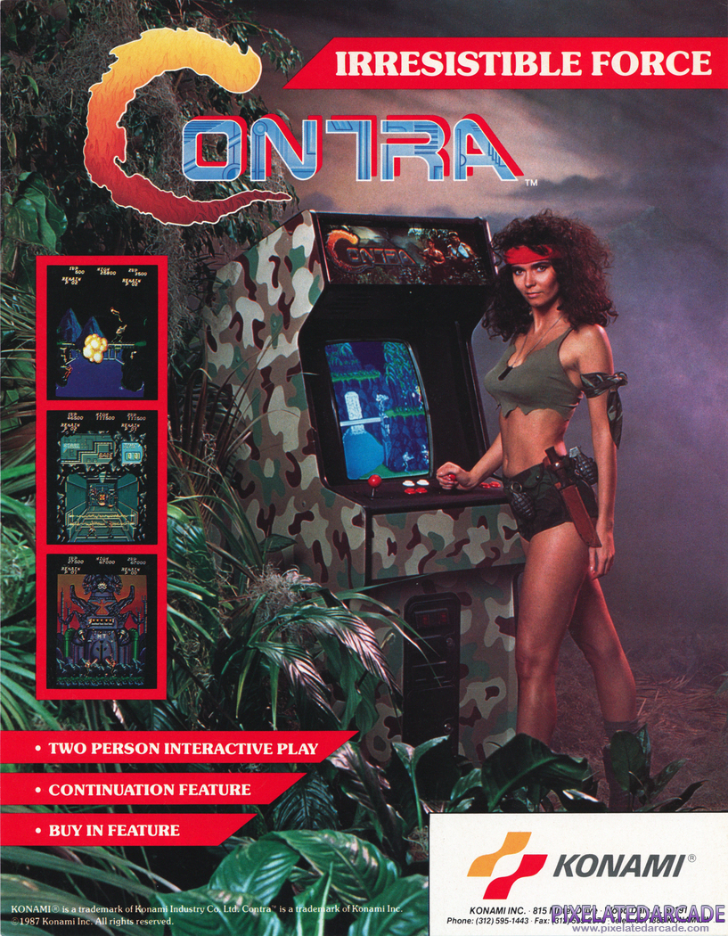 Contra Advertisement: Contra arcade flyer - Front