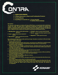 Contra arcade flyer - Back