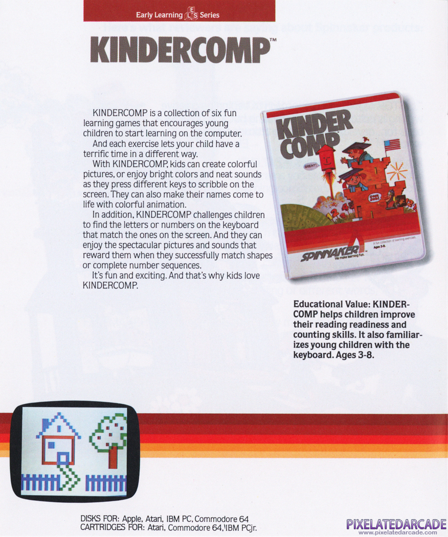 Kindercomp Advertisement: Spinnaker product catalog