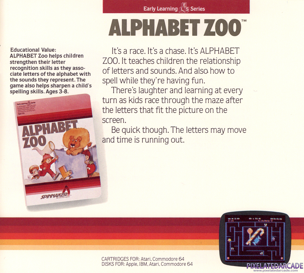 Alphabet Zoo Advertisement: Spinnaker 1983 product catalog