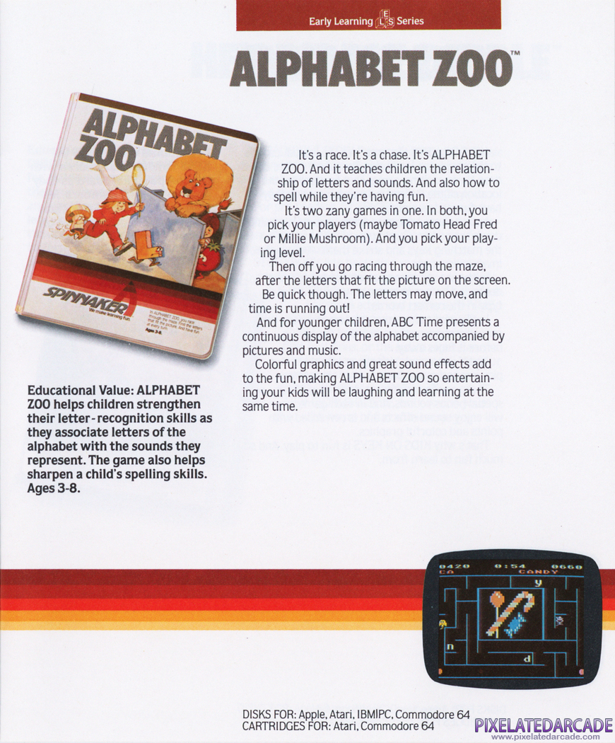 Alphabet Zoo Advertisement: Spinnaker product catalog